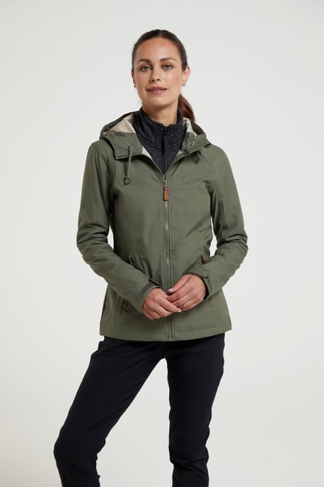 'Iona' Women's Softshell Jacket with Multiple Pockets Water Resistant Casual Everyday Coat Khaki - Image 2