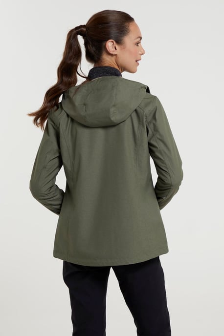 'Iona' Women's Softshell Jacket with Multiple Pockets Water Resistant Casual Everyday Coat Khaki - Image 4