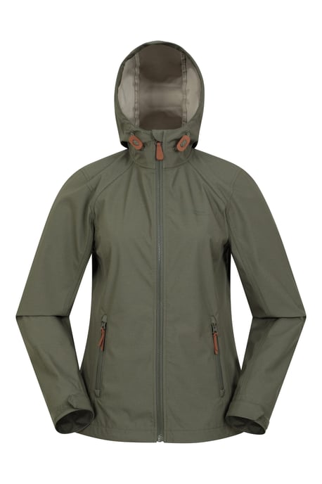 'Iona' Women's Softshell Jacket with Multiple Pockets Water Resistant Casual Everyday Coat Khaki - Image 6