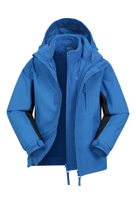 'Cannonball' Kids Waterproof Jacket with Multiple Pockets Breathable Warm Coat Medium Blue - Image 2