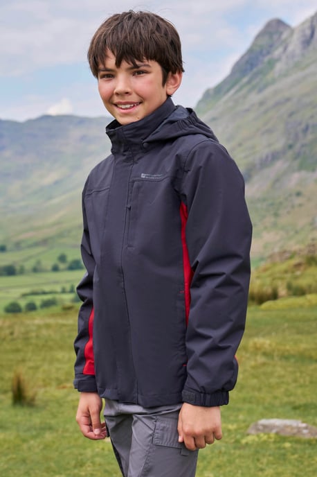'Cannonball' Kids Waterproof Jacket with Multiple Pockets Breathable Warm Coat Grey - Image 1