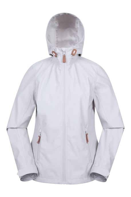 'Iona' Women's Softshell Jacket with Multiple Pockets Water Resistant Casual Everyday Coat Beige - Image 2