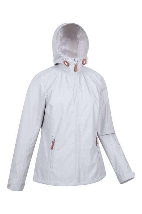 'Iona' Women's Softshell Jacket with Multiple Pockets Water Resistant Casual Everyday Coat Beige - Image 3