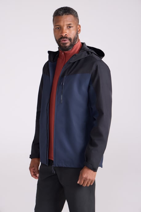 'Brisk Extreme' Men's Jacket with Multiple Pockets Mesh Lined Waterproof Coat Navy - Image 2