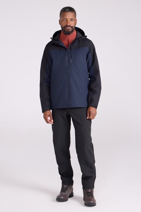 'Brisk Extreme' Men's Jacket with Multiple Pockets Mesh Lined Waterproof Coat Navy - Image 3