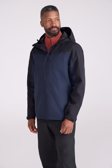 'Brisk Extreme' Men's Jacket with Multiple Pockets Mesh Lined Waterproof Coat Navy - Image 4