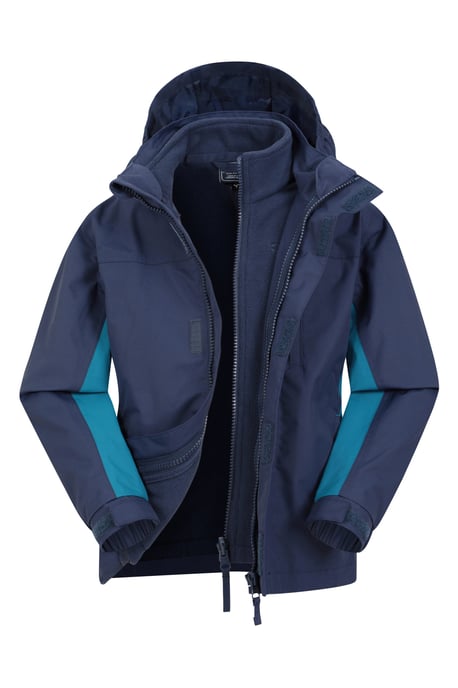 'Cannonball' Kids Waterproof Jacket with Multiple Pockets Breathable Warm Coat Blue - Image 5