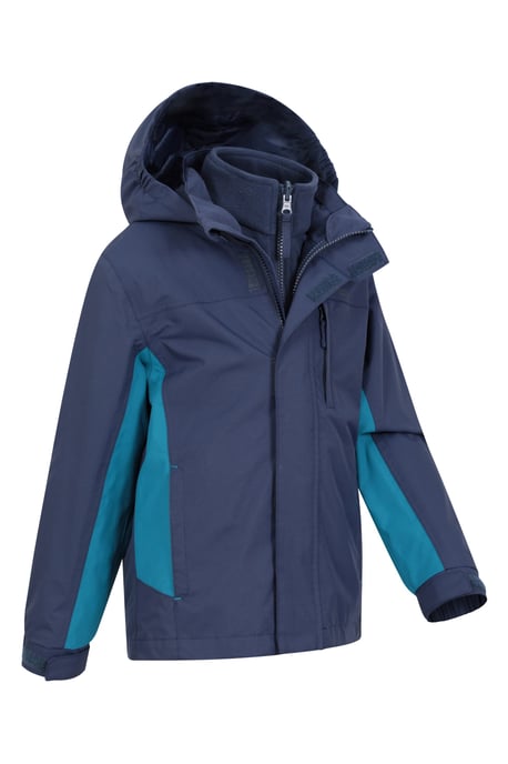'Cannonball' Kids Waterproof Jacket with Multiple Pockets Breathable Warm Coat Blue - Image 6