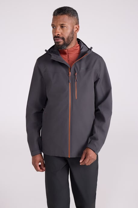 'Brisk Extreme' Men's Jacket with Multiple Pockets Mesh Lined Waterproof Coat Dark Grey - Image 2