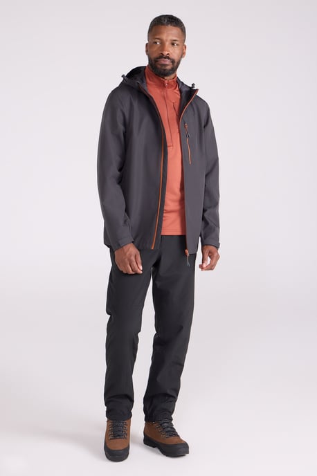 'Brisk Extreme' Men's Jacket with Multiple Pockets Mesh Lined Waterproof Coat Dark Grey - Image 3