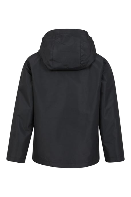 'Fell' Kids 3 in 1 Jacket with Pockets Water Resistant Hooded Coat Black - Image 3
