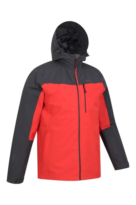 'Brisk Extreme' Men's Jacket with Multiple Pockets Mesh Lined Waterproof Coat Red - Image 3