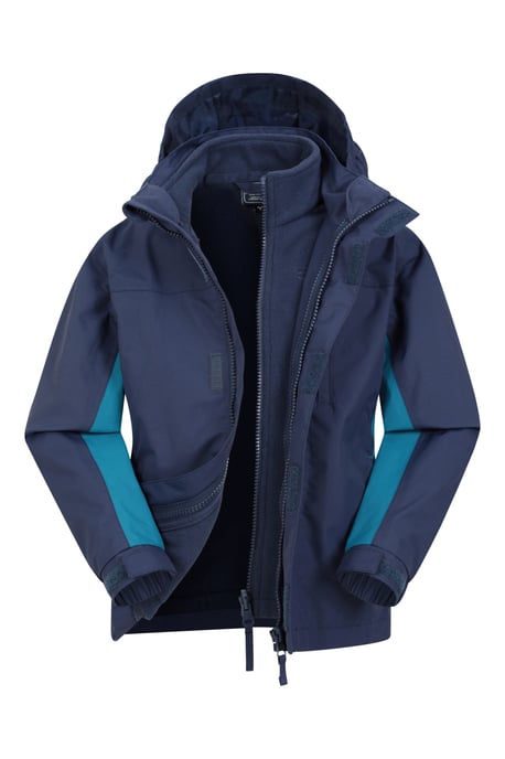 'Cannonball' Kids Waterproof Jacket with Multiple Pockets Breathable Warm Coat Navy - Image 1