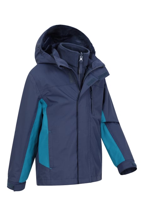 'Cannonball' Kids Waterproof Jacket with Multiple Pockets Breathable Warm Coat Navy - Image 2