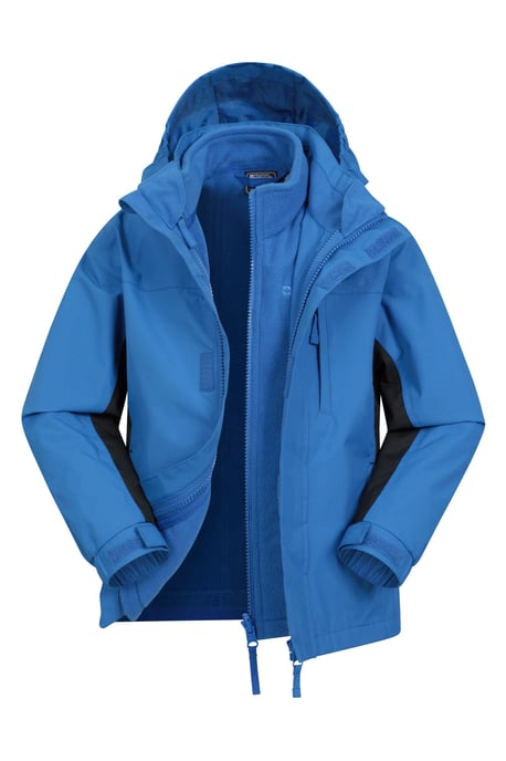 'Cannonball' Kids Waterproof Jacket with Multiple Pockets Breathable Warm Coat Blue/Navy - Image 1