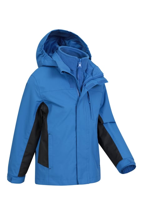 'Cannonball' Kids Waterproof Jacket with Multiple Pockets Breathable Warm Coat Blue/Navy - Image 2