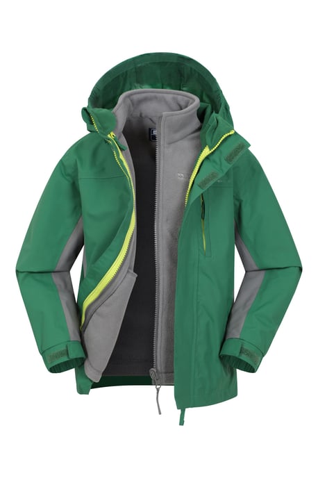 'Cannonball' Kids Waterproof Jacket with Multiple Pockets Breathable Warm Coat Forest Green - Image 2