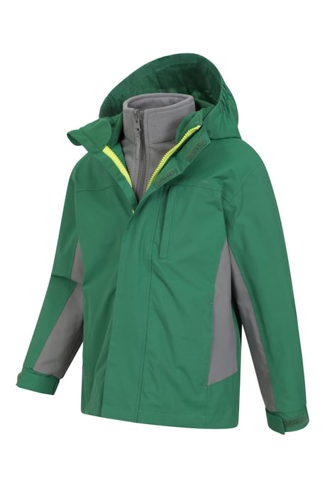 'Cannonball' Kids Waterproof Jacket with Multiple Pockets Breathable Warm Coat Forest Green - Image 5