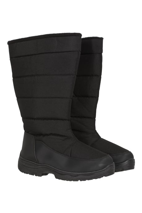 'Icey' Women's Snow Boots Sherpa Fleece Lined Snow Proof Skiing Shoes Black - Image 1
