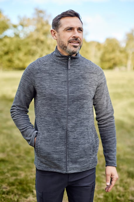 'Snowdon' Men's Fleece Sweater Full Zip Quick Dry Antipill Fabric Mid Layer Charcoal - Image 1