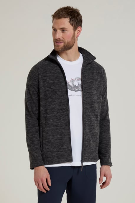 'Snowdon' Men's Fleece Sweater Full Zip Quick Dry Antipill Fabric Mid Layer Charcoal - Image 4