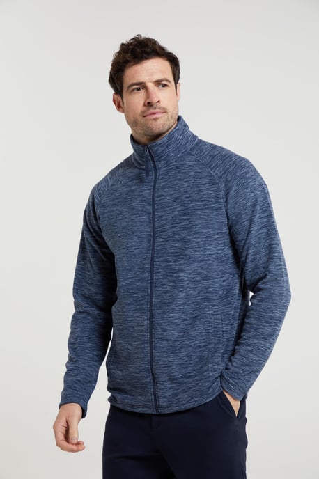 'Snowdon' Men's Fleece Sweater Full Zip Quick Dry Antipill Fabric Mid Layer Blue - Image 1