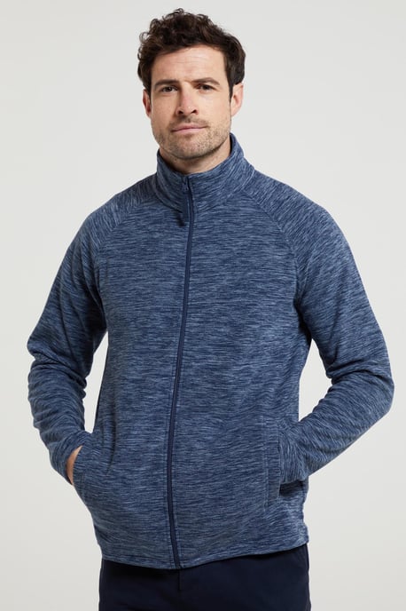 'Snowdon' Men's Fleece Sweater Full Zip Quick Dry Antipill Fabric Mid Layer Blue - Image 2
