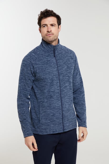 'Snowdon' Men's Fleece Sweater Full Zip Quick Dry Antipill Fabric Mid Layer Blue - Image 3