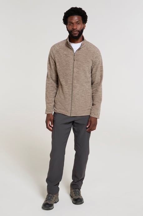 'Snowdon' Men's Fleece Sweater Full Zip Quick Dry Antipill Fabric Mid Layer Brown - Image 2