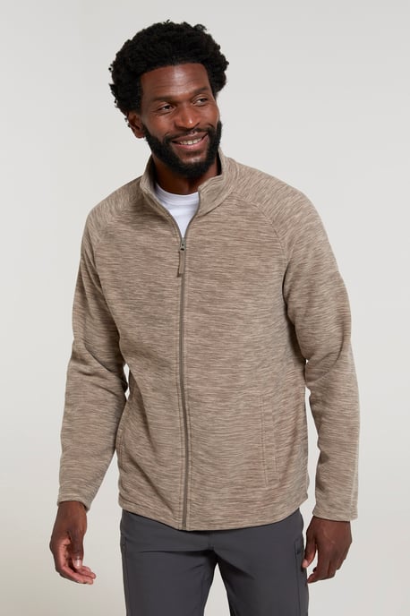 'Snowdon' Men's Fleece Sweater Full Zip Quick Dry Antipill Fabric Mid Layer Brown - Image 3