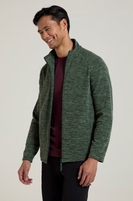 'Snowdon' Men's Fleece Sweater Full Zip Quick Dry Antipill Fabric Mid Layer Dark Green - Image 2