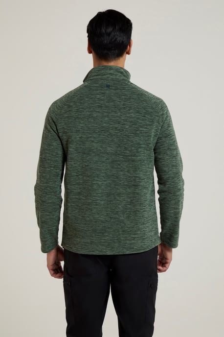 'Snowdon' Men's Fleece Sweater Full Zip Quick Dry Antipill Fabric Mid Layer Dark Green - Image 3