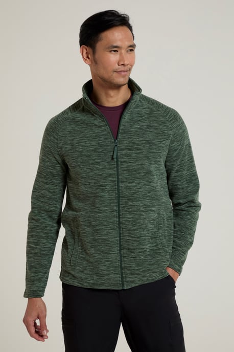 'Snowdon' Men's Fleece Sweater Full Zip Quick Dry Antipill Fabric Mid Layer Dark Green - Image 4