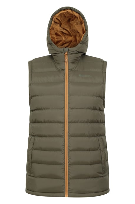 'Seasons' Men's Padded Gilet with Pockets Water Resistant Hooded Jacket Forest Green - Image 6
