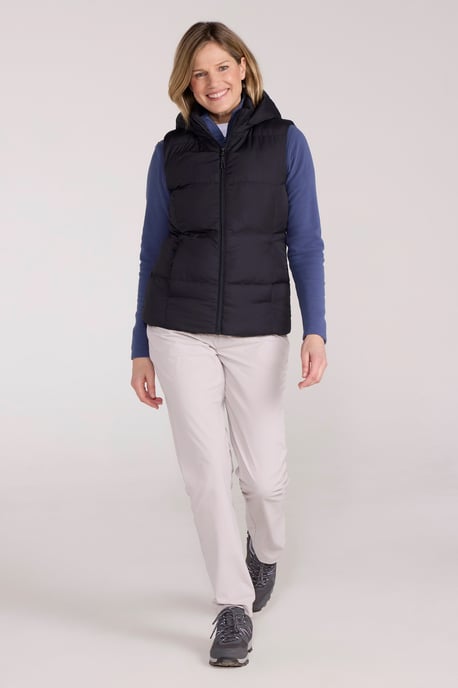 'Astral' Padded Gilet with Side Pockets Water Resistant Hooded Jacket Black - Image 2