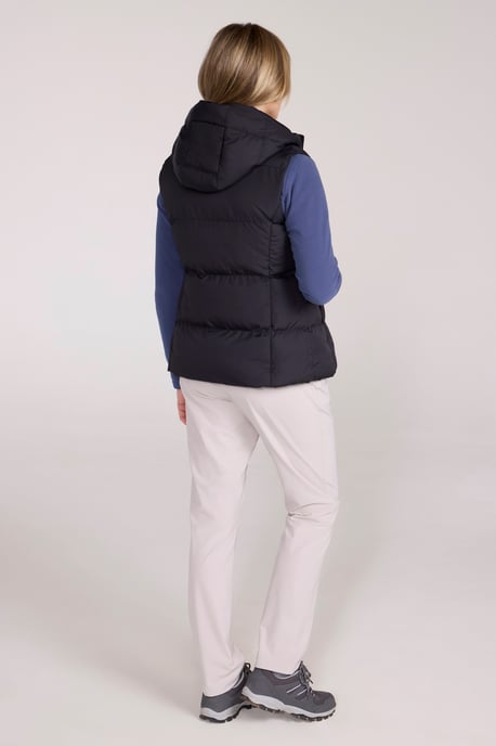 'Astral' Padded Gilet with Side Pockets Water Resistant Hooded Jacket Black - Image 4