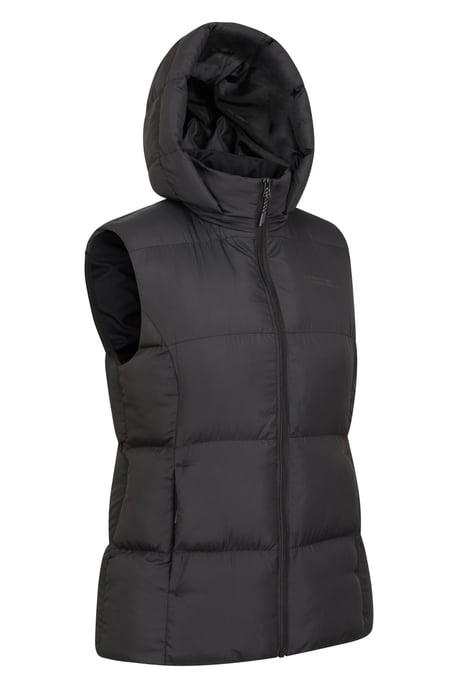 'Astral' Padded Gilet with Side Pockets Water Resistant Hooded Jacket Black - Image 6