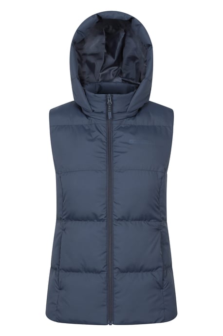 'Astral' Padded Gilet with Side Pockets Water Resistant Hooded Jacket Dark Grey - Image 2