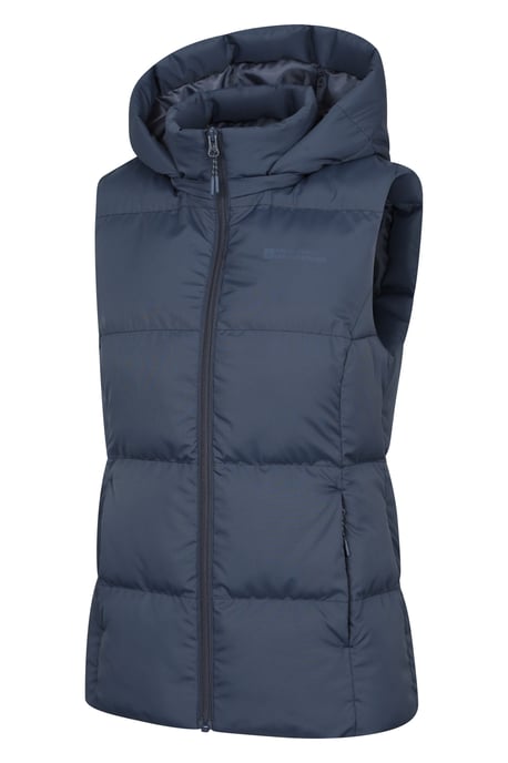 'Astral' Padded Gilet with Side Pockets Water Resistant Hooded Jacket Dark Grey - Image 5