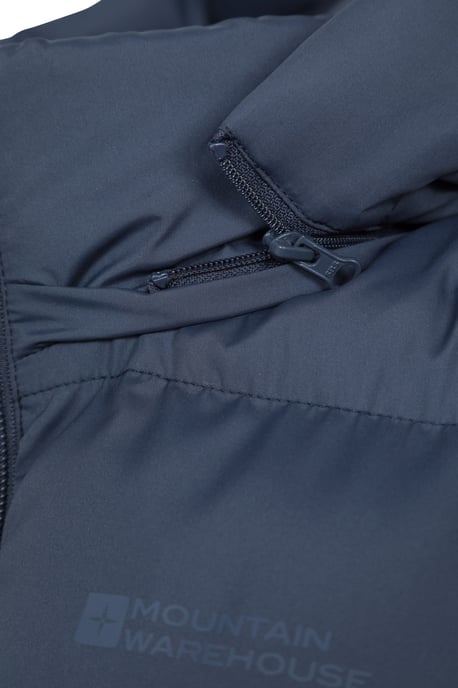'Astral' Padded Gilet with Side Pockets Water Resistant Hooded Jacket Dark Grey - Image 6
