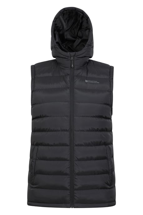 'Seasons' Men's Padded Gilet with Pockets Water Resistant Hooded Jacket Black - Image 4