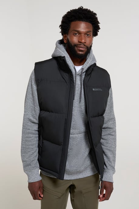 'Rock' Men's Padded Gilet Water Resistant Comfy Insulated Rain Jacket Black - Image 1