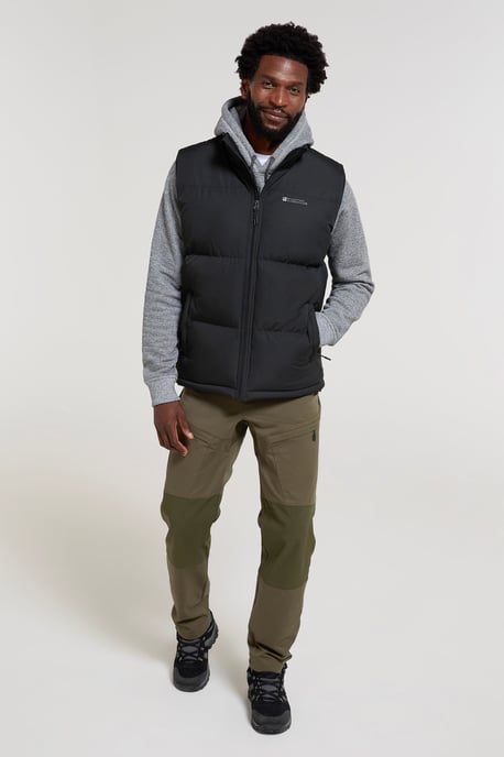 'Rock' Men's Padded Gilet Water Resistant Comfy Insulated Rain Jacket Black - Image 2