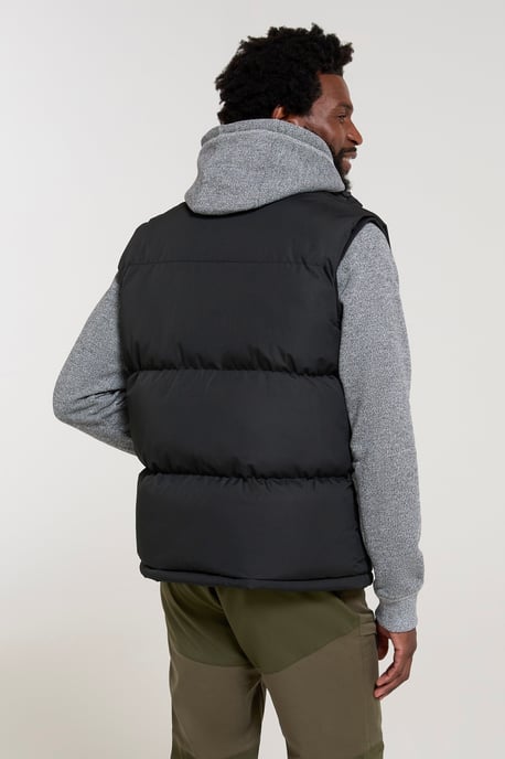 'Rock' Men's Padded Gilet Water Resistant Comfy Insulated Rain Jacket Black - Image 3