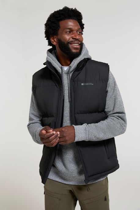 'Rock' Men's Padded Gilet Water Resistant Comfy Insulated Rain Jacket Black - Image 4
