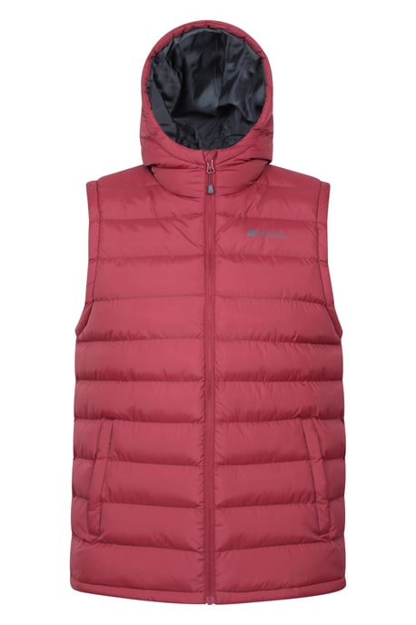 'Seasons' Men's Padded Gilet with Pockets Water Resistant Hooded Jacket Red - Image 6