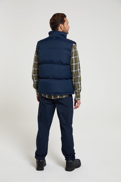 'Rock' Men's Padded Gilet Water Resistant Comfy Insulated Rain Jacket Navy - Image 3