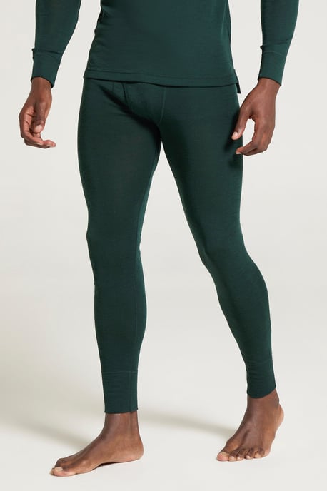 'Merino' Men's Thermal Base Layer Pants Quick Dry Breathable Warm Trousers Dark Green - Image 1