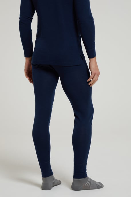 'Merino' Men's Thermal Base Layer Pants Quick Dry Breathable Warm Trousers Navy - Image 3