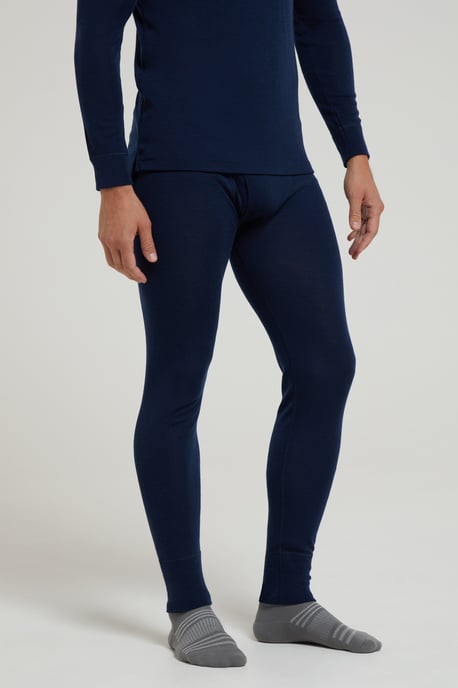 'Merino' Men's Thermal Base Layer Pants Quick Dry Breathable Warm Trousers Navy - Image 4